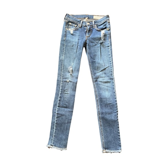 Rag & Bone Cate Destroyed Skinny Mid-Rise Jeans - Picture 1 of 10